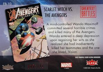2022 Fleer Ultra Marvel Avengers - Greatest Battles Burgundy Foil #EB-10 Avengers Disassembled Back