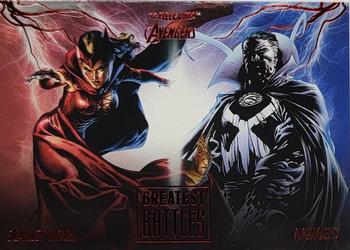 2022 Fleer Ultra Marvel Avengers - Greatest Battles Burgundy Foil #EB-10 Avengers Disassembled Front