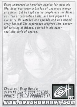 2022 Greg Horn Art (Series 1) #002 Mikasa Back