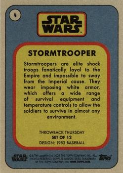 2023 Topps Throwback Thursday Star Wars #4 Stormtrooper Back