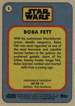 2023 Topps Throwback Thursday Star Wars #5 Boba Fett Back