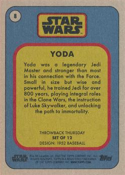 2023 Topps Throwback Thursday Star Wars #8 Yoda Back