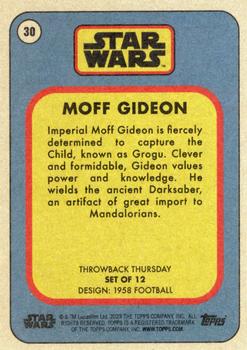 2023 Topps Throwback Thursday Star Wars #30 Moff Gideon Back