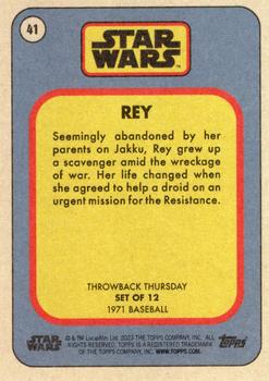 2023 Topps Throwback Thursday Star Wars #41 Rey Back
