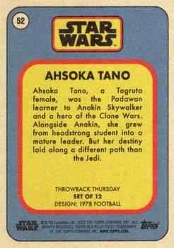 2023 Topps Throwback Thursday Star Wars #52 Ahsoka Tano Back