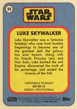 2023 Topps Throwback Thursday Star Wars #53 Luke Skywalker Back