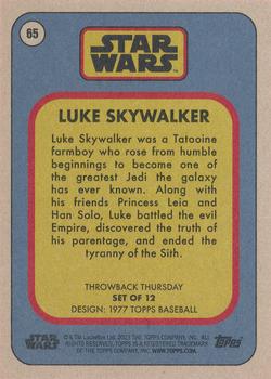 2023 Topps Throwback Thursday Star Wars #65 Luke Skywalker Back