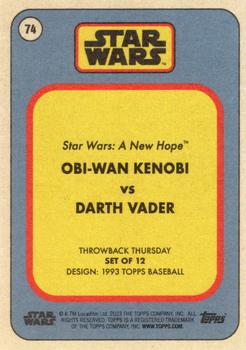 2023 Topps Throwback Thursday Star Wars #74 Obi-Wan Kenobi vs Darth Vader Back