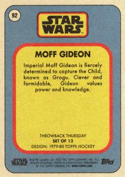 2023 Topps Throwback Thursday Star Wars #92 Moff Gideon Back