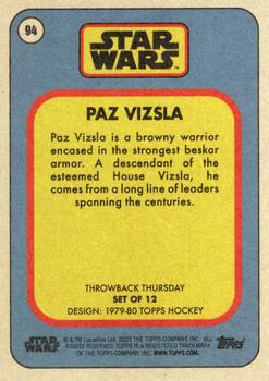 2023 Topps Throwback Thursday Star Wars #94 Paz Vizsla Back
