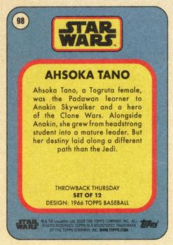 2023 Topps Throwback Thursday Star Wars #98 Ahsoka Tano Back