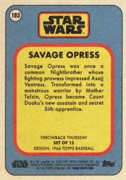 2023 Topps Throwback Thursday Star Wars #103 Savage Opress Back