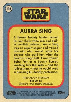 2023 Topps Throwback Thursday Star Wars #106 Aurra Sing Back