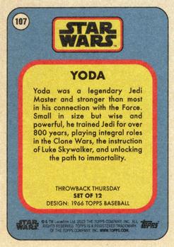 2023 Topps Throwback Thursday Star Wars #107 Yoda Back