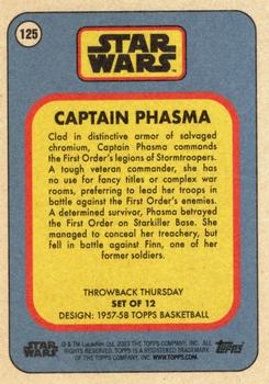 2023 Topps Throwback Thursday Star Wars #125 Captain Phasma Back