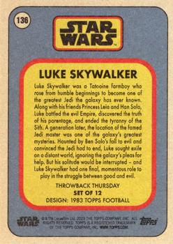 2023 Topps Throwback Thursday Star Wars #136 Luke Skywalker Back