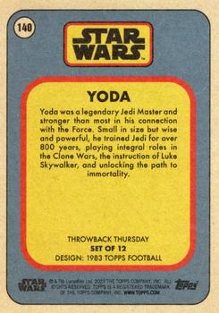 2023 Topps Throwback Thursday Star Wars #140 Yoda Back