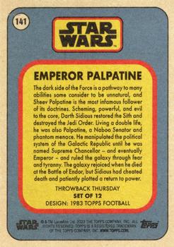 2023 Topps Throwback Thursday Star Wars #141 Emperor Palpatine Back