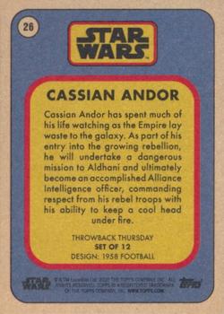 2023 Topps Throwback Thursday Star Wars - Gold #26 Cassian Andor Back