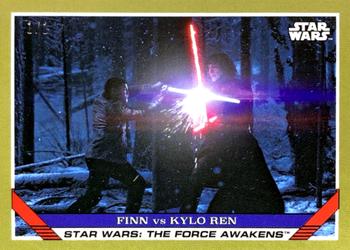 2023 Topps Throwback Thursday Star Wars - Gold #75 Finn vs Kylo Ren Front