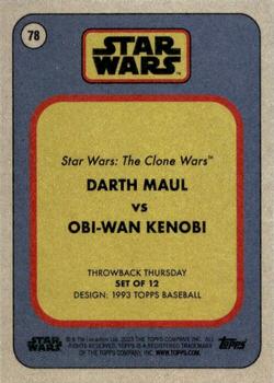 2023 Topps Throwback Thursday Star Wars - Gold #78 Darth Maul vs Obi-Wan Kenobi Back