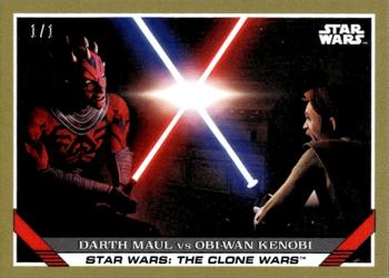 2023 Topps Throwback Thursday Star Wars - Gold #78 Darth Maul vs Obi-Wan Kenobi Front
