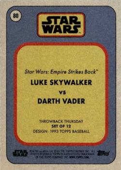2023 Topps Throwback Thursday Star Wars - Gold #80 Luke Skywalker vs Darth Vader Back