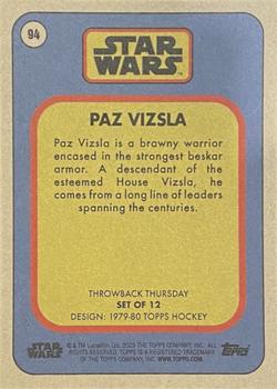 2023 Topps Throwback Thursday Star Wars - Gold #94 Paz Vizsla Back