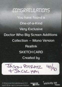 2008 Strictly Ink Doctor Who Big Screen Additions Monochrome - Sketch Artists #NNO Jason Potratz / Jack Hai Back