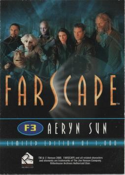2000 Rittenhouse Farscape Season 1 - Farscape Fandom Special Limited Edition Previews #F3 Aeryn Sun Back