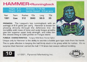 1991 NFFL Fungus Isle Football Monsters #10 Hammer Back