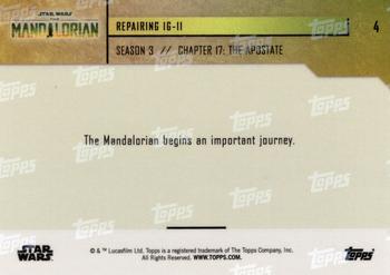2023 Topps Now Star Wars: The Mandalorian Season 3 #4 Repairing IG-11 Back