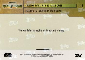 2023 Topps Now Star Wars: The Mandalorian Season 3 #5 Cossing Paths with Bo-Katan Kryze Back