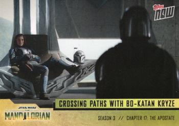 2023 Topps Now Star Wars: The Mandalorian Season 3 #5 Cossing Paths with Bo-Katan Kryze Front
