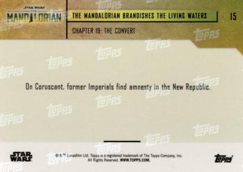 2023 Topps Now Star Wars: The Mandalorian Season 3 #15 The Mandalorian Brandishes the Living Waters Back