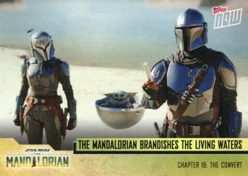 2023 Topps Now Star Wars: The Mandalorian Season 3 #15 The Mandalorian Brandishes the Living Waters Front