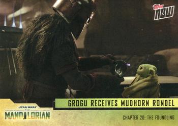 2023 Topps Now Star Wars: The Mandalorian Season 3 #19 Grogu Receives Mudhorn Rondel Front