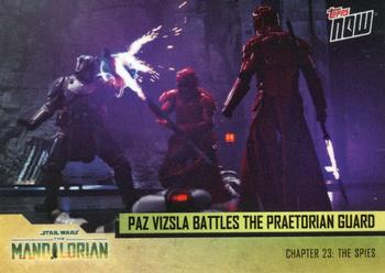 2023 Topps Now Star Wars: The Mandalorian Season 3 #35 Paz Vizsla Battles the Praetorian Guard Front