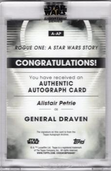2023 Topps Star Wars Signature Series #A-AP Alistair Petrie Back