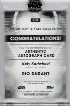 2023 Topps Star Wars Signature Series #A-KK Katy Kartwheel Back