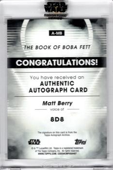2023 Topps Star Wars Signature Series #A-MB Matt Berry Back