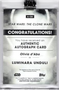 2023 Topps Star Wars Signature Series #A-OD Olivia d'Abo Back