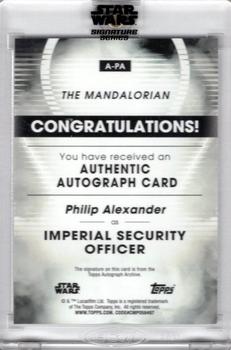 2023 Topps Star Wars Signature Series #A-PA Philip Alexander Back