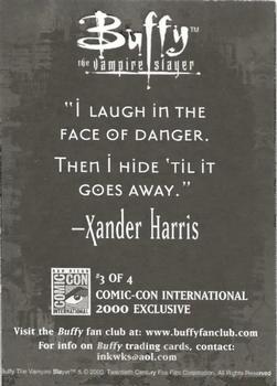 2000 Inkworks Buffy the Vampire Slayer Fan Club SDCC Promo #3 Xander Harris Back