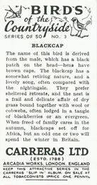 1939 Carreras Birds of the Countryside #3 Blackcap Back
