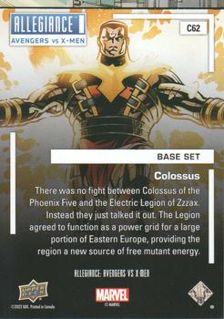 2023 Upper Deck Marvel Allegiance: Avengers vs X-Men #C62 Colossus Back