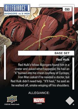 2023 Upper Deck Marvel Allegiance: Avengers vs X-Men #C63 Red Hulk Back