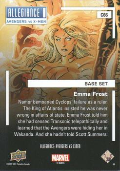 2023 Upper Deck Marvel Allegiance: Avengers vs X-Men #C66 Emma Frost Back