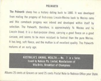 1968 Nabisco Australia's Animal Wealth #1 Merino Ram Back