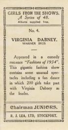 1935 Chairman Juniors Girls from the Shows #4 Virginia Dabney Back